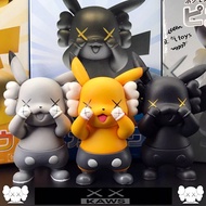 10cm Pokemon Pikachu cos Kaws XX Eyes Yellow Black Grey Ver. PVC Anime Action Figure Model Toy