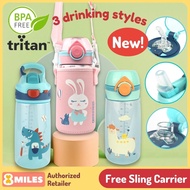 Kids Water Bottle 400ml Straw Direct Drink BPA-Free Plastic