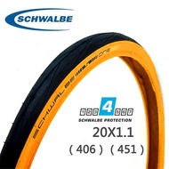 Schwalbe One 20 inch Tire Tan Wall Outer Tyre Foldable Bike 406 451 Wheel