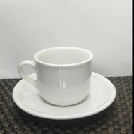 Jt-New Cangkir / Gelas Set Sango Keramik Tebal Putih Mirip Nikura