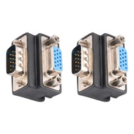 J&D DB15 90 Degree VGA 15 Pin Adapter (2 Pack), D sub 15 Nickel Coated Connector Right Angle Male to