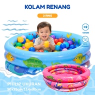 Children's Swimming Pool 3 Ring Round 90/113cm Inflatable Swimming Pool Jumbo Inflatable Family