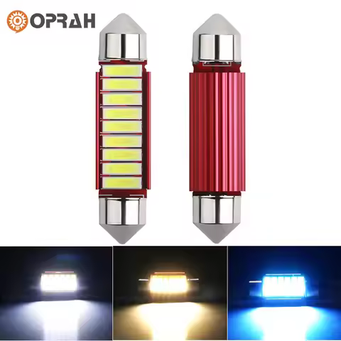 2X Festoon Led C5W 31 36 39 41mm Car Lights Canbus 7020SMD Dome Light 12V 4000K 6000K Warm White Cry
