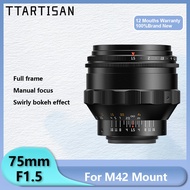 TTArtisan 75mm F1.5 Swirly Bokeh Full Frame Lens M42 mount can be transferred to Sony Canon Nikon Fu