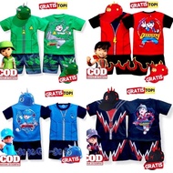 Boboiboy Lightning Children's Suit/GEMPA/Fire/SOLAR/Leaf Of BOBOIBOY Boys/ BOBOIBOY Children's Costume/ BOBOIBOY Hat BONUS (1-10 Years)