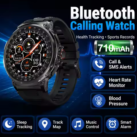 LIGE V69 1.85" HD Bluetooth Call Smart Watch Men Sport Fitness Tracker Bracelet Health Monitor 710mA