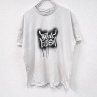 古著Billie Eilish 白色短袖印花 T 卹，L 碼
