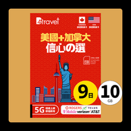 B4travel - B4travel 美國+加拿大 9日 10GB 5G 無限上網電話卡
