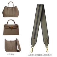 Elephant Gray One-Shoulder Cross-Body Modification Togo First-Layer Cowhide 5Cm/2.5Cm Canvas Bag Str