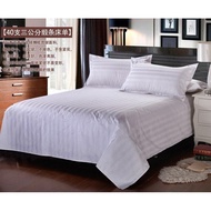 Bed Sheet White Cloth Hotel Star Bedding  Bedspread Encrypted c Bed Sheet Cotton Hotel Satin Strip 3