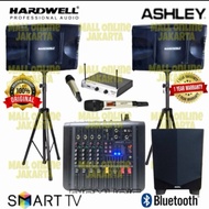 Paket Karaoke set Hardwell 10 inch ashley Live music Subwoofer 12 inch
