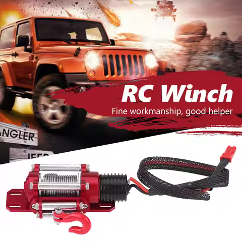 RC Car Winch RC Crawler Winch RC Accessory 1/10 Scale RC Model Vehicle Crawler Car Accessory Metal W
