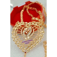 🧿 Aveena Creation Sale big heart shape pendent with "30 inch chain necklace. Gold plated not916