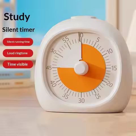 【S】1 PCS Useful Plastic Visual Timer Silent 60 Minute Study Timer Focus Aid Digital Clock Kids Study