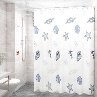 ETQT With Hook Shower Curtains Dolphin Pattern Opaque Partition Curtain Small Fish Waterproof Bathroom Curtains Bathroom