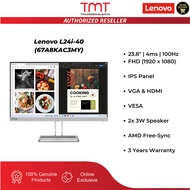 Lenovo L24i-40 (67A8KAC3MY) 23.8" monitor | 4ms | 100Hz | FHD(1920x1080) | IPS Panel | VGA & HDMI | 