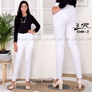 KATUN 3R 02 WHITE - WOMEN'S PANTS - COTTON PANTS - ANTI-BUZZY PANTS 3R BRAND LENGTH 96cm and 103cm