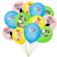 12pc Zootopia 2 Judy Nick 12inch Latex Balloon Kids Birthday Party Decoration