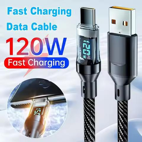 PD 120W Fast Charge Cable 480Mbps USB to Type C Data Transfer Cord High Speed Charge Wire For iPhone