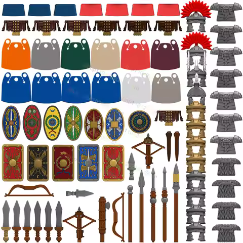 N826-828 Grey Yellow Brown Lion helmet Roman Heavy Infantry Medieval Weapons Action Figures Building