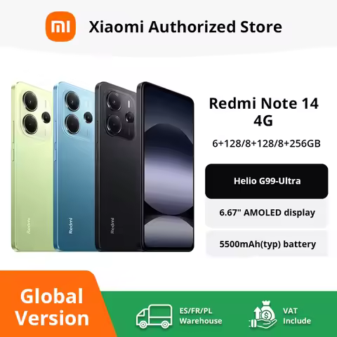 Global Version Xiaomi Redmi Note 14 MediaTek Helio G99-Ultra 108MP AI Camera 5500mAh 6.67" 120Hz AMO