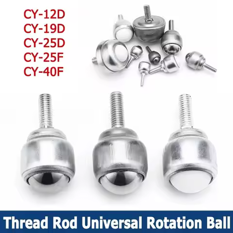 1-10pcs Ball Transfer With Rod Universal Ball Transfer Caster CY-12D CY-19D CY-25D CY-25F CY-40F Nyl