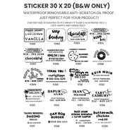 STICKER THERMAL SIZE 30X20 - WATERPROOF STICKER  VENDOR STICKER - MIN ORDER 3 SETS