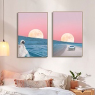 Starry Sky Steam Wave Pink Astronaut Decorative Painting Live Room Room Bedroom Atmosphere Gaming Pa