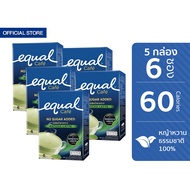 [5 กล่อง] Equal Instant Matcha Green Tea Latte 6 Sticks อิควล ชาเขียว มัทฉะ ลาเต้ ปรุงสำเร็จชนิดผง กล่องละ 6 ซอง 5 กล่อง รวม 30 ซอง, ไม่เติมน้ำตาลทราย, No Sugar Added