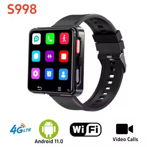 2025 S998 Smart Watch 4G Android 11.0 OS 500W Dual Camera 3GB 32GB 2.64 inch 480*480 GPS WIFI Smartw