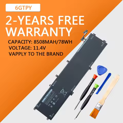 6GTPY H5H20 Laptop Battery For DELL XPS 15 9570 9560 7590 For DELL Precision 5520 5530 Series Notebo
