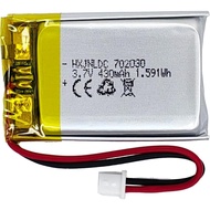 DC 3.7V 430mAh 702030 Rechargeable Lithium Polymer Battery, Suitable for DIY 3.7-5V Electronic Produ