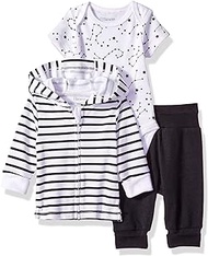 unisex-baby Ultimate Baby Flexy Knit Jogger With Bodysuit and Zippin Knit Hoodie Set