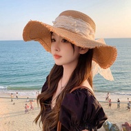 topi pantai wanita topi pantai Topi jerami wanita musim panas pelindung matahari topi besar topi pan