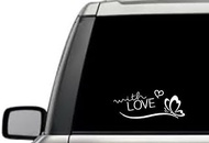 with Love Butterfly Heart Bird Colours Relationship Quote Window Laptop Vinyl Decal Decor Mirror Wall Bathroom Bumper Stickers for Car 6.5" Inch