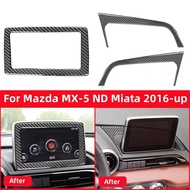 :{-- “สำหรับ Mazda MX-5 ND Miata 2016-2022 MX5โรดสเตอร์หน้าจอนำทางแผงหน้าปัดรถยนต์ GPS คาร์บอนขอบครอบคลุมใยตกแต่งรถยนต์
