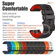 26mm 22mm Quick fit Double Layer Silicone Watch Strap for Garmin Fenix 7X 7 6X 6 Pro Sapphire Solar 
