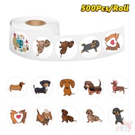 ❉ Q Dachshund Series 02 . Kids Rewards Stickers ❉ 500Pcs/Roll Badger Dog DIY Diary Scrapbooking Seal