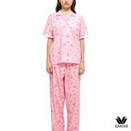 Wacoal CAFE’ CATION ชุดนอนคอฮาวาย แขนสั้น ขายาว พิมพ์ลาย Coffee&Bread รุ่น WN9E31 สีชมพู (PR)