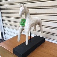 Auspicious Horse Carved From Acacia Wood