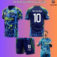 ( Sesame elastic fabric) Ajax Club blue away football shirt 2024/2025, football shirt with name and 