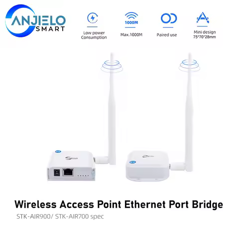ANJIELO WIFI Halow Standard Network Bridge Wireless Access Point for IP Cameras Desktop PC Computer 