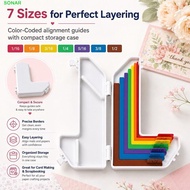 SONAR Paper Crafting Alignment Guides, Multi-size Color-coded Precision Alignment Rulers, Precision 