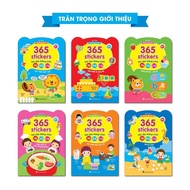 Combo 6 Cuốn 365 Sticker Bóc Dán Thông Minh Song Ngữ Anh - Việt Nhiều Chủ Đề Cho Bé - Sách Phát Triể