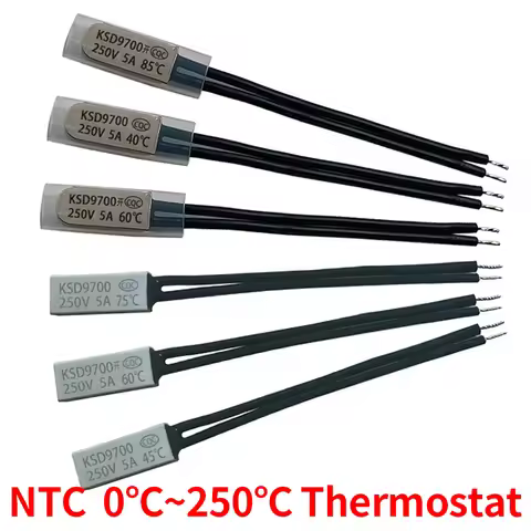 2/5/10PCS KSD9700 40C-150C 5A250V NC/NO Bimetal Disc Temperature Switch Thermal Protector 40C 60C 80