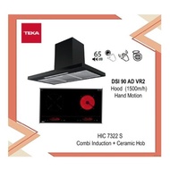 Teka DSI 90 AD Hood (1500m3/h) KraftVoll Technology + Induction Hob IB702 with Free Gift