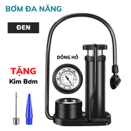 Bơm Xe Đạp Xe Máy Đạp Chân Áp Suất Cao 160Psi Có Đồng Hồ Bơm Khỏe Nhanh Đầy Hơi
