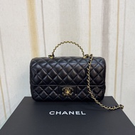 超美近新💕黑金字母手柄 Chanel Mini Flap CF 23cm Bag