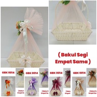 ( GBK 0014 ) Gubahan bakul buah bentuk bakul segi empat samasiap hias untuk hantaran , hadiah , cend