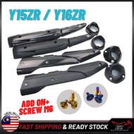 Y15 / Y16 Muffler Protector Cover Ekzos Exzos Cover Set End Cap M6 Skru Titanium Gold Black/Carbon Y